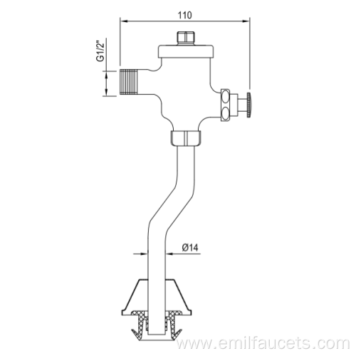 Bathroom accessories brass flush valve set